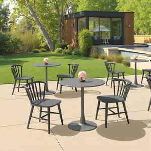 Zuo Modern Shio Dining Chair - Modern Powder Coated Aluminum Frame For Stylish Indoor & Outdoor Dining Spaces Black Aluminum 704083-zuo-modern