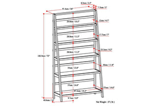 English Elm Acadian Wide Bookcase In Brunette Brown - Handcrafted Solid Wood Storage For Classic Style & Versatility B136P159416
