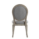 Homelegance By Top-Line Mayer Round Linen and Wood Dining Chairs (Set of 2) Grey Rubberwood