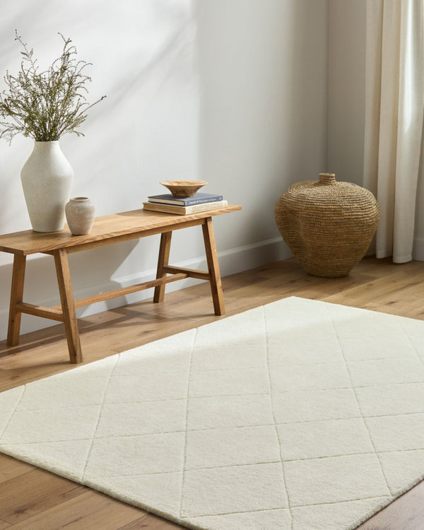 Livabliss Wooly Hand Tufted Wool Blend Accent Rug for Entryway Bathroom or Reading Nook Ivory, Cream 2' x 3' WOL2300-23