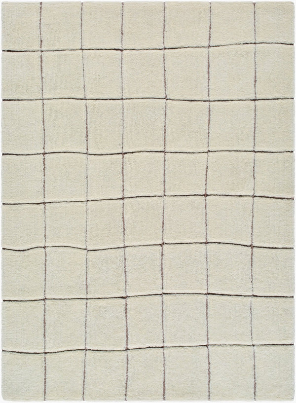 Livabliss Wooly Hand-tufted Wool Blend Area Rug for Entryways Bathrooms and Bedside Spaces Ivory, Charcoal 2' x 3' WOL2301-23