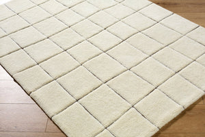 Livabliss Wooly Hand-tufted Wool Blend Area Rug for Entryways Bathrooms and Bedside Spaces Ivory, Charcoal 2' x 3' WOL2301-23