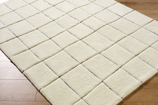 Livabliss Wooly Hand-tufted Wool Blend Area Rug for Entryways Bathrooms and Bedside Spaces Ivory, Charcoal 2' x 3' WOL2301-23