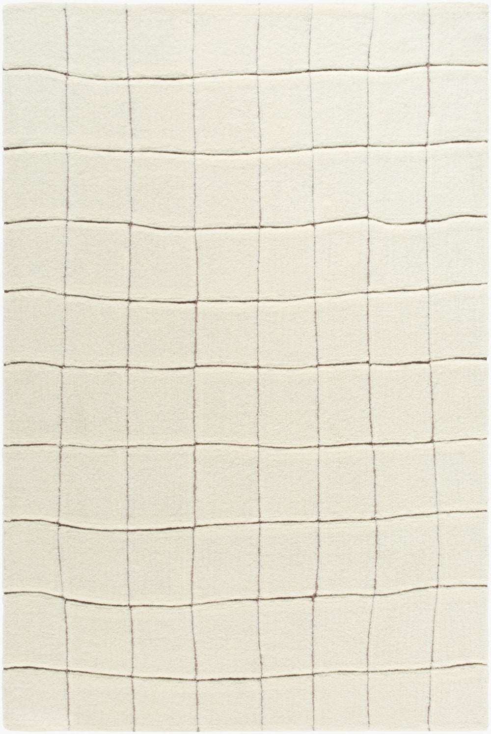 Livabliss Wooly Hand-tufted Wool Blend Area Rug for Entryways Bathrooms and Bedside Spaces Ivory, Charcoal 6' x 9' WOL2301-69