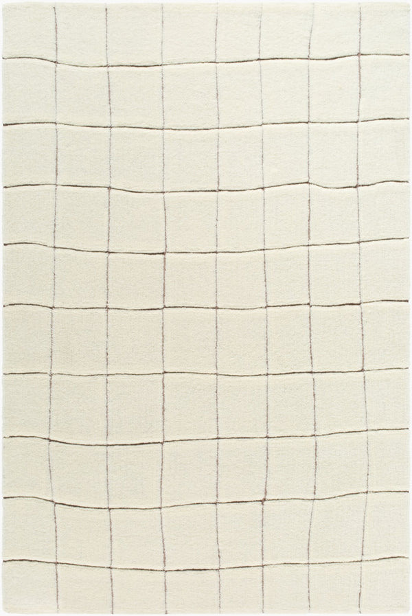 Livabliss Wooly Hand-tufted Wool Blend Area Rug for Entryways Bathrooms and Bedside Spaces Ivory, Charcoal 6' x 9' WOL2301-69