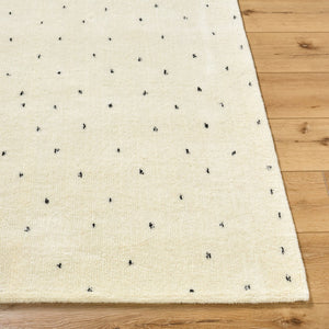 Livabliss Wooly Hand Tufted Wool Blend Area Rug for Entryway Bedroom or Kitchen Soft Medium Pile Ivory, Charcoal 2' x 3' WOL2303-23