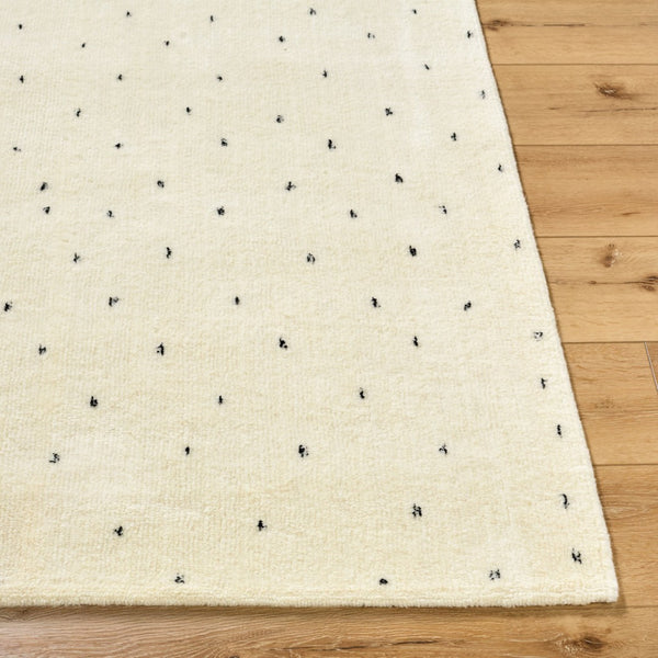 Livabliss Wooly Hand Tufted Wool Blend Area Rug for Entryway Bedroom or Kitchen Soft Medium Pile Ivory, Charcoal 2' x 3' WOL2303-23