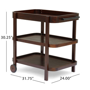 English Elm Christopher Knight Home® - TROLLEY Christopher Knight Home Selleck Mahogany Wood Bar Cart 24"D x 31.75"W Stylish Mobile Server for Entertaining and Bottle Storage 63113.00
