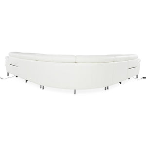 VIG Furniture Wonder Italian Modern White Leather Sectional Sofa With Electric Recliners, Stainless Legs, Luxury Comfort VGCCWONDER-WHT-SECT