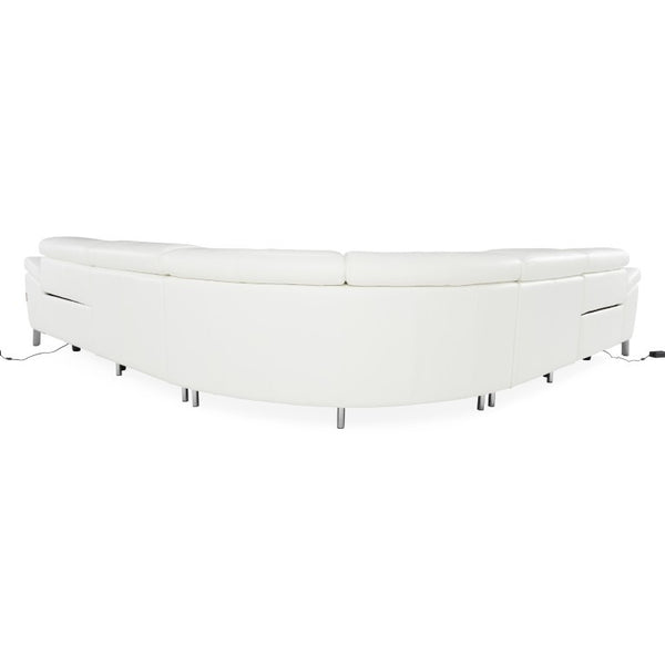 VIG Furniture Wonder Italian Modern White Leather Sectional Sofa With Electric Recliners, Stainless Legs, Luxury Comfort VGCCWONDER-WHT-SECT