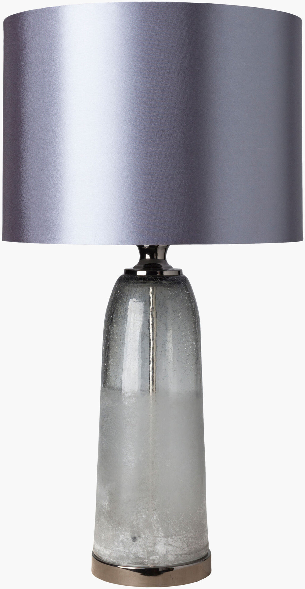 Surya Woodson Modern Accent Table Lamp - 28" Height, Stylish Design, Perfect For Home Decor Revitalization Body, Medium Gray,Base, Metallic ,Nickel,Finial, Metallic ,Nickel,Harp, Metallic ,Nickel Glass,Polyester,Polyester,Iron Woo-100