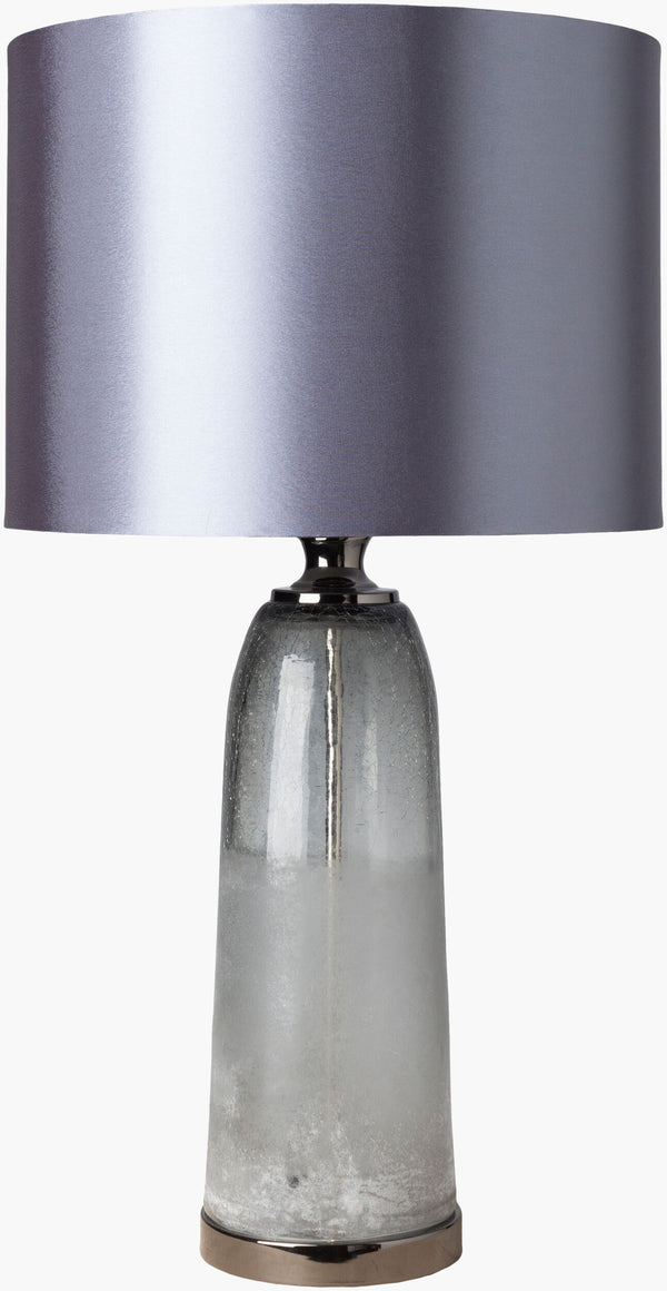 Surya Woodson Modern Accent Table Lamp - 28" Height, Stylish Design, Perfect For Home Decor Revitalization Body, Medium Gray,Base, Metallic ,Nickel,Finial, Metallic ,Nickel,Harp, Metallic ,Nickel Glass,Polyester,Polyester,Iron Woo-100