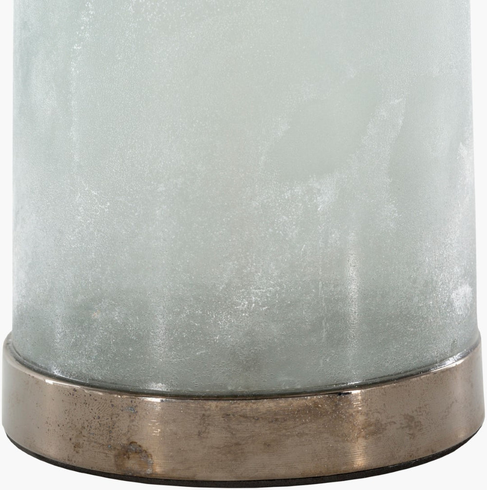 Surya Woodson Modern Accent Table Lamp - 28" Height, Stylish Design, Perfect For Home Decor Revitalization Body, Medium Gray,Base, Metallic ,Nickel,Finial, Metallic ,Nickel,Harp, Metallic ,Nickel Glass,Polyester,Polyester,Iron Woo-100