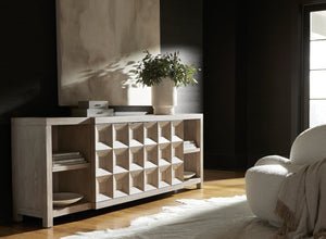 Bernhardt Bernhardt Prado Rustic Modern Entertainment Credenza In Tawny With Coffered Resin Doors & Cable Management 324890A