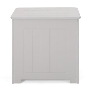 English Elm Christopher Knight Home® - BATHROOM Modern Light Grey Faux Wood Laundry Hamper with Flip-Top Lid, Vertical Slats, 20"W x 20.25"H 66608.00LGRY