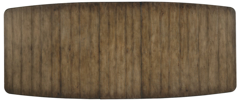 Hooker Furniture Sundance Rustic Rectangle Dining Table With 18" Expandable Leaf, Cliffside Finish, Seats 8–10 6015-75207-89