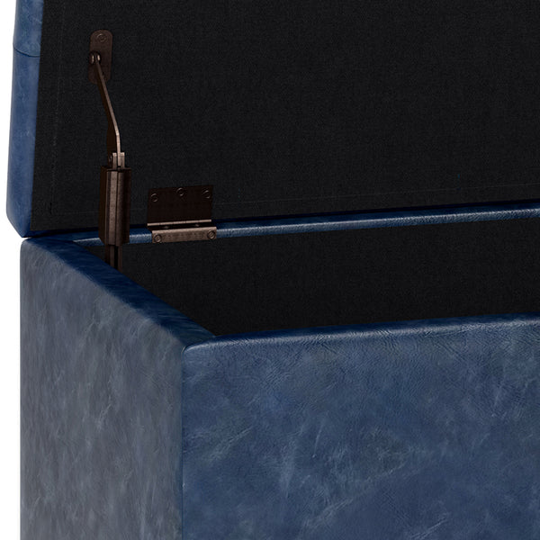 English Elm Cosmopolitan Storage Ottoman In Denim Blue - Stylish, Functional & Versatile For Any Room Décor B136P159769