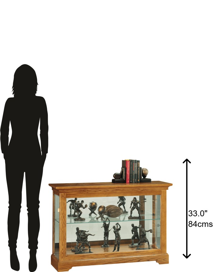 Hekman Furniture 680535 Burrows Curio Cabinet - Elegant Glass Display With Adjustable Shelves & Incandescent Lighting Golden Oak Burrows Curio Cabinet 680535