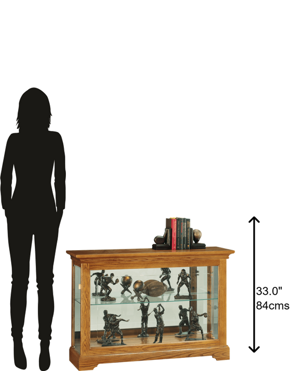 Hekman Furniture 680535 Burrows Curio Cabinet - Elegant Glass Display With Adjustable Shelves & Incandescent Lighting Golden Oak Burrows Curio Cabinet 680535