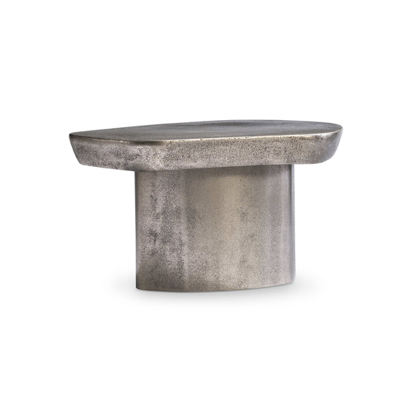 Bernhardt Bernhardt Sculptural Clawson Cocktail Table In Graphite Cast-Aluminum, Irregular Pentagon Top, Outdoor-Ready 338014B