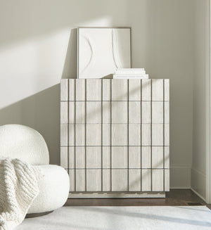 Bernhardt Bernhardt Tempo Tall Drawer Chest In Wire-Brushed Oak Larza Finish — 5 Push-To-Open Drawers, Rustic Modern Elegance 346146