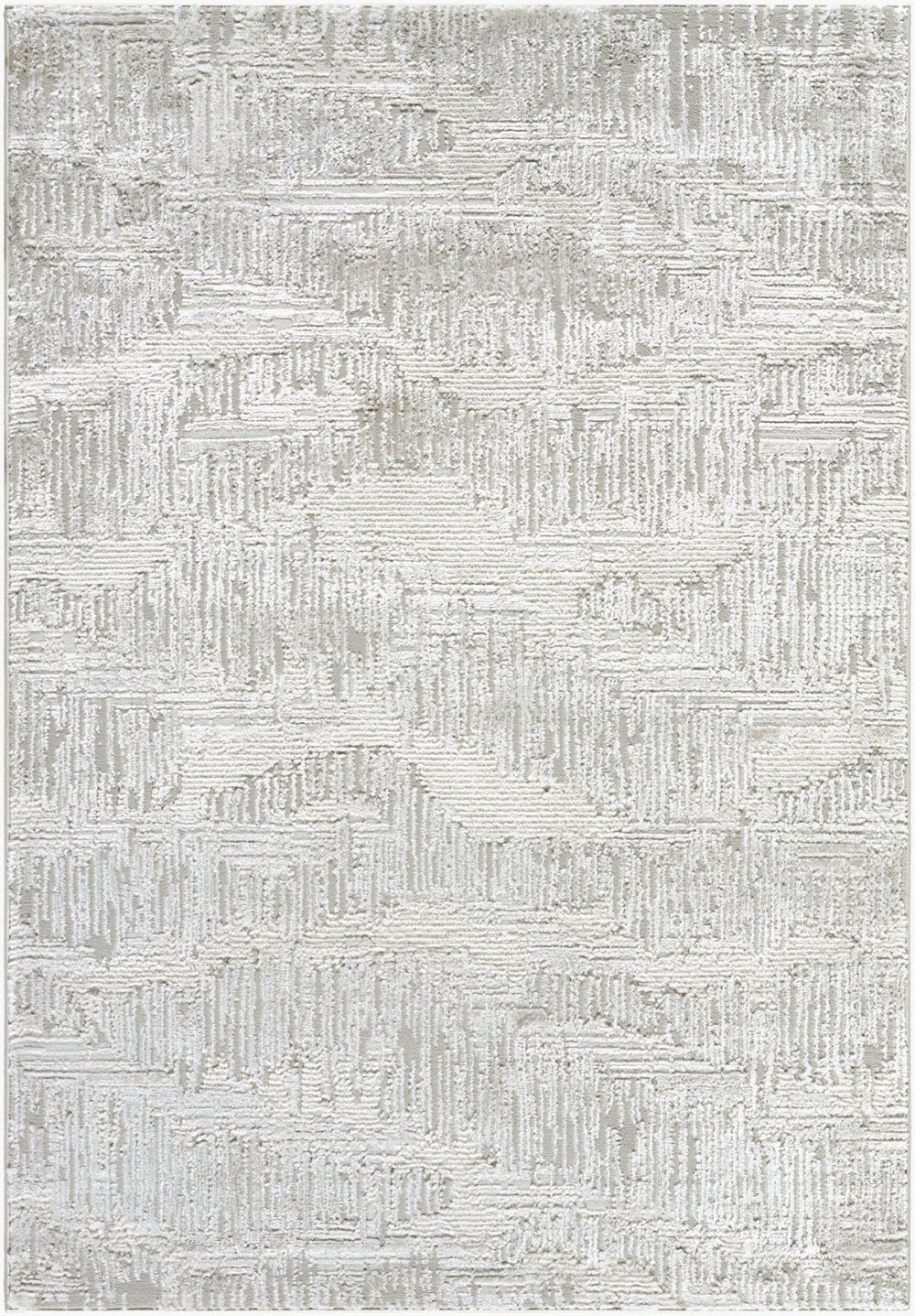 Livabliss Wolly Art Deco Machine Woven Area Rug Polypropylene Blend for High Traffic Rooms Ivory, White 7'10" x 10' WOY2306-71010