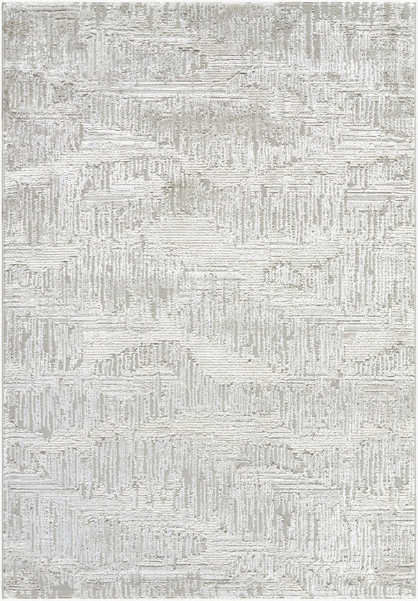 Livabliss Wolly Art Deco Machine Woven Area Rug Polypropylene Blend for High Traffic Rooms Ivory, White 7'10" x 10' WOY2306-71010
