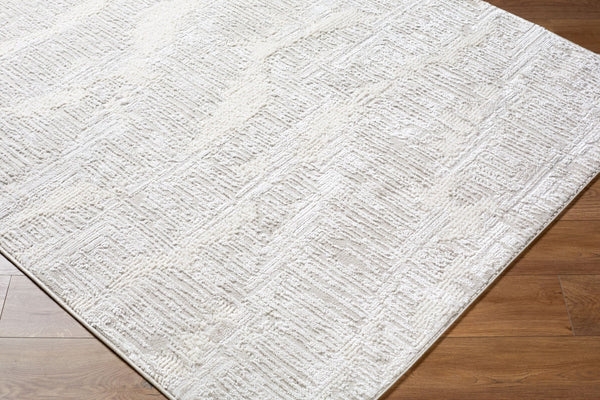Livabliss Wolly Art Deco Machine Woven Area Rug Polypropylene Blend for High Traffic Rooms Ivory, White 7'10" x 10' WOY2306-71010
