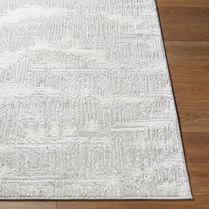 Livabliss Wolly Art Deco Machine Woven Area Rug Polypropylene Blend for High Traffic Rooms Ivory, White 7'10" x 10' WOY2306-71010