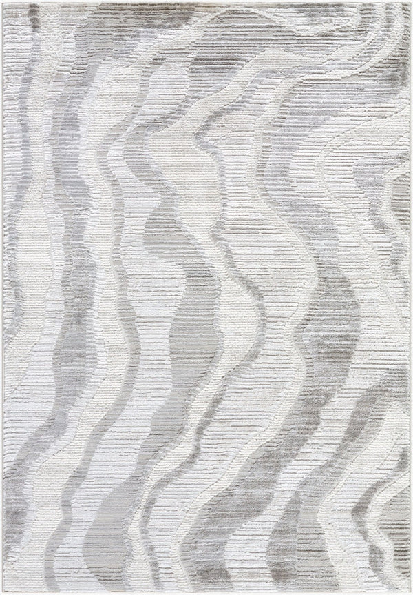 Livabliss Wolly Art Deco Machine Woven Area Rug Bold Geometric Pattern for Living Dining Rooms White, Ivory 6'7" x 9' WOY2307-679