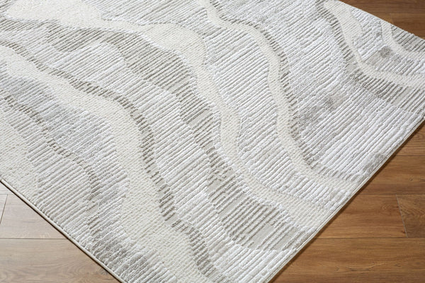 Livabliss Wolly Art Deco Machine Woven Area Rug Bold Geometric Pattern for Living Dining Rooms White, Ivory 6'7" x 9' WOY2307-679