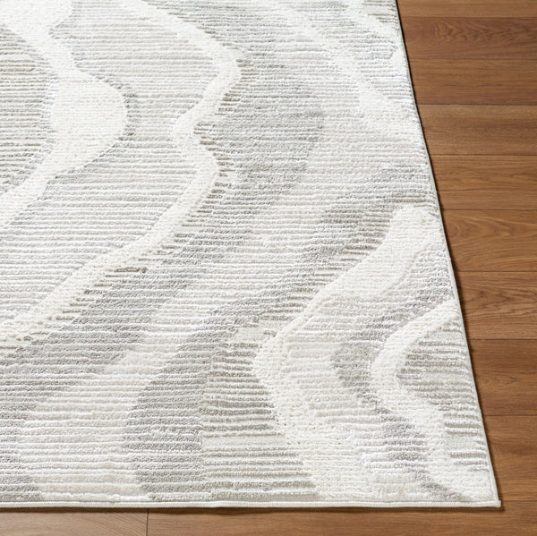 Livabliss Wolly Art Deco Machine Woven Area Rug Bold Geometric Pattern for Living Dining Rooms White, Ivory 6'7" x 9' WOY2307-679