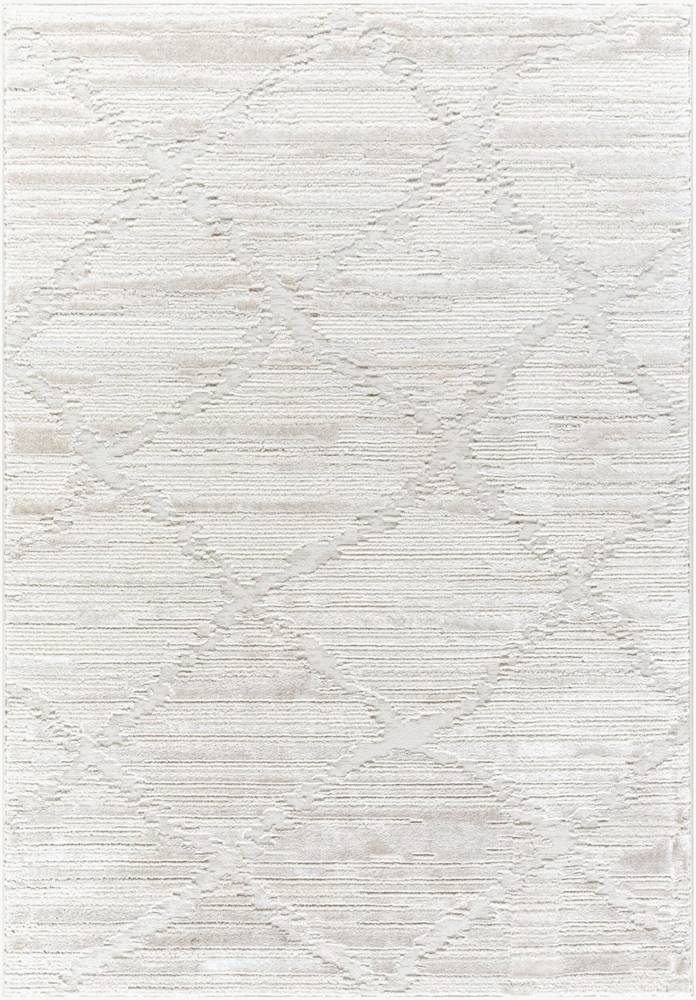 Livabliss Wolly Art Deco Geometric Indoor Rug Polypropylene Blend for High Traffic Living Spaces Ivory, White 7'10" x 10' WOY2308-71010