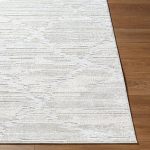 Livabliss Wolly Art Deco Geometric Indoor Rug Polypropylene Blend for High Traffic Living Spaces Ivory, White 7'10" x 10' WOY2308-71010