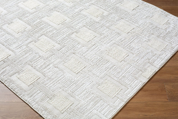 Livabliss Wolly Art Deco Machine Woven Polypropylene Area Rug for Living Room or Home Office Ivory, White 7'10" x 10' WOY2311-71010