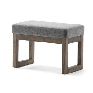 English Elm Milltown Small Ottoman Footstool Bench - Grey Linen-Look Fabric, Versatile, Stylish, Durable Design B136P158200