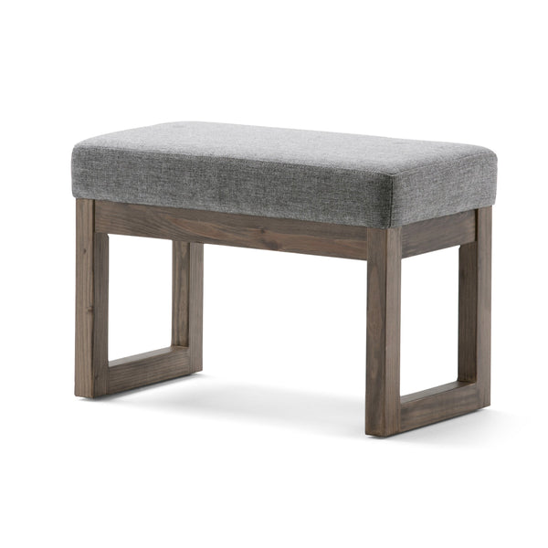 English Elm Milltown Small Ottoman Footstool Bench - Grey Linen-Look Fabric, Versatile, Stylish, Durable Design B136P158200