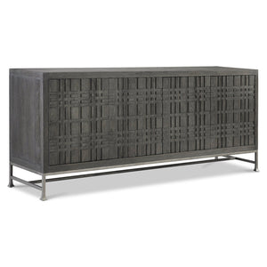 Bernhardt Bernhardt Tribeca Entertainment Credenza With Raised Geometric Front, Dark Tadon Finish & Cable Management 333880