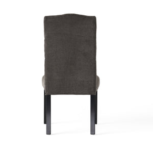 English Elm Harriet Tufted Crown Back Upholstered Dining Chairs Set of Two Formal Elegance 52322.00DGRY