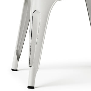 English Elm Fletcher Metal Dining Side Chair Set Of 2 - Vintage Distressed White, Durable & Chic Design B136P158661