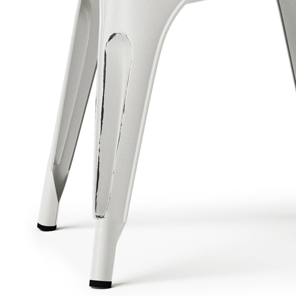 English Elm Fletcher Metal Dining Side Chair Set Of 2 - Vintage Distressed White, Durable & Chic Design B136P158661