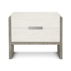 Bernhardt Bernhardt Modern-Rustic 2-Drawer Nightstand With Usb Charger, Soft-Close Drawers & Cerused Acacia Grain 306230