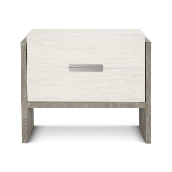 Bernhardt Bernhardt Modern-Rustic 2-Drawer Nightstand With Usb Charger, Soft-Close Drawers & Cerused Acacia Grain 306230