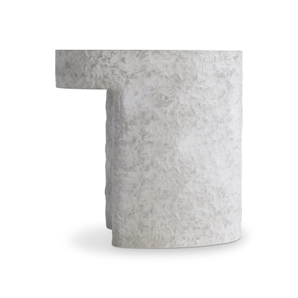 Bernhardt Bernhardt Pincio Side Table With Millstone Faux-Stone Finish, Sculptural Geometric Base, 22" Cube 549129