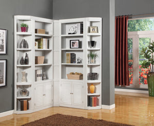 Boca 5 Piece L Shape Corner Bookcase Wall Cottage White BOC-5PC-LIB-CRN-WALL Parker House