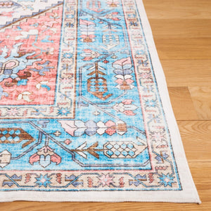 Safavieh Washable Printed Rug 322 Power Loomed Washable Rug Turquoise / Red WPR322K-2-SET2