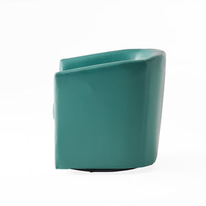 English Elm Swivel Barrel Club Chair Upholstered 360 Degree Base for Living Room Reading Nook Turquoise 57685.00TUR