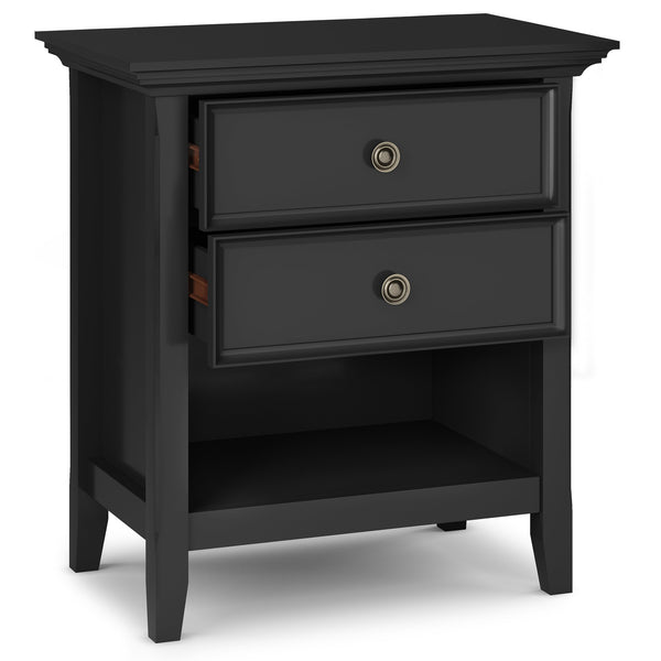 English Elm Amherst Black Bedside Table – Elegant Handcrafted Design With Storage, Classic Style And Functionality B136P158362