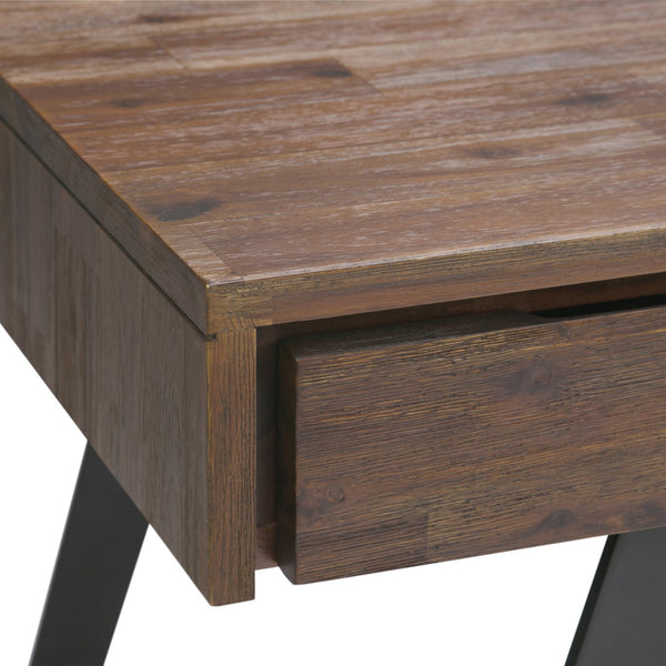 English Elm Lowry - Handcrafted Solid Acacia Desk With Rustic Finish, Metal Accents & Spacious Workspace Design B136P158879