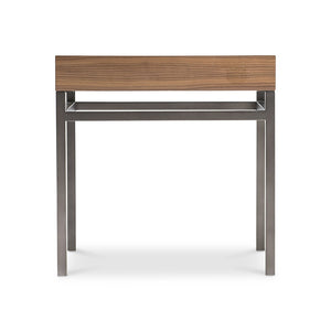 Bernhardt Bernhardt Collins Walnut and Black Oxide Metal Side Table for Modern Living Spaces 573123